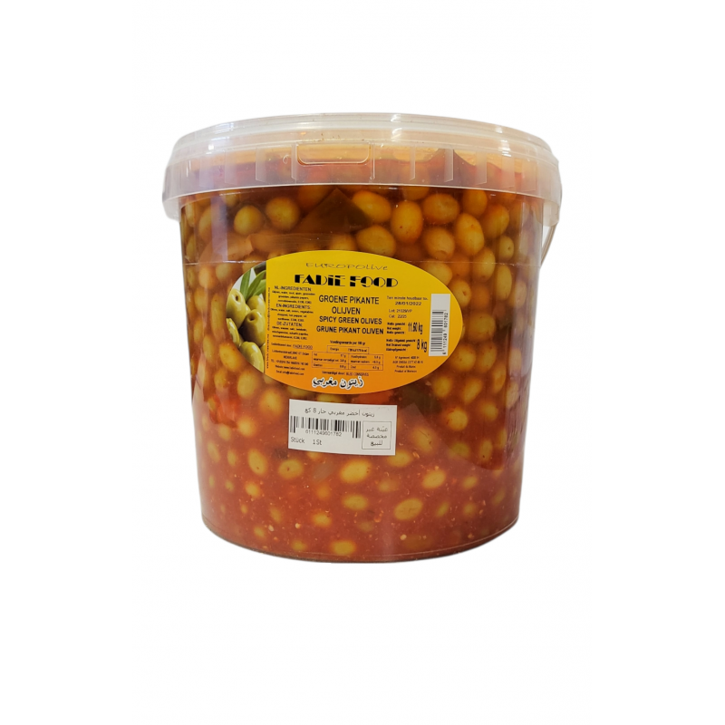زيتون اخضر مغربي حار_8Kg